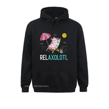 Axolotl Relaxolotl Много отдыхает Camisa Толстовки Оптом Мужские толстовки с длинным рукавом Забавные пуловеры с капюшоном Спортивная одежда