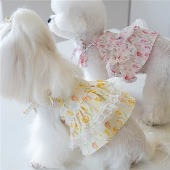Домашние животные Летняя Весенняя Одежда для собак Платье для маленького щенка Чихуахуа Померанский пудель