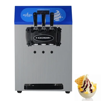 Настольный Небольшой автомат для производства мягкого мороженого с 3 вкусами, Мороженицы, Электрическое оборудование для замораживания сладких Рожков, Торговый автомат 220 В