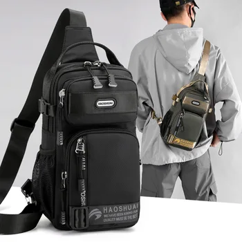 Новая многофункциональная мужская нагрудная сумка, рюкзак, Модные сумки-мессенджеры, Водонепроницаемый карман для телефона через плечо, мужские сумки-слинги