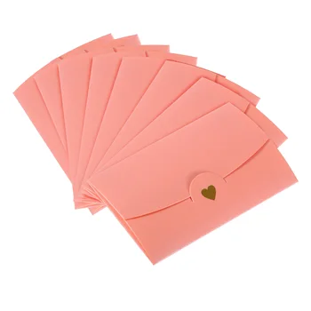 20шт 10,5 * 7 см Мини-конверт из бумаги с жемчужным покрытием, маленький держатель подарочной карты, ретро-конверты с деловыми приглашениями в виде золотых сердечек на свадьбу