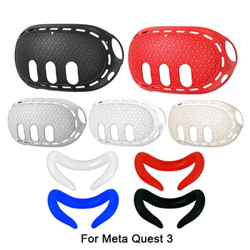 Защитный чехол для маски для лица для Meta Quest 3, Грязезащитный силиконовый защитный чехол для гарнитуры виртуальной реальности для Oculus Quest 3, аксессуары
