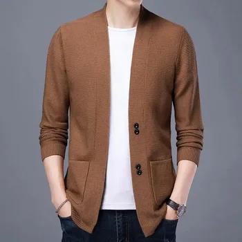 7 стилей! 2023 Осенний мужской кардиган, повседневный модный свитер с длинными рукавами, вязаное пальто, мужские кардиганы