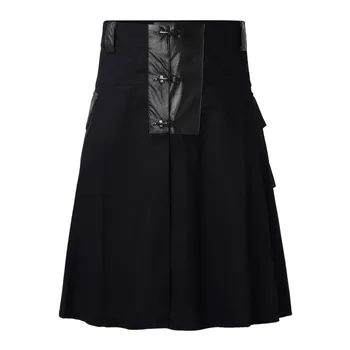 Мужской шотландский фестивальный дизайн с шипами, современные клетчатые карнавальные килты, юбки в стиле панк-рок, мужская плиссированная юбка-килт с традиционной строчкой