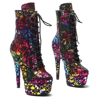 LAIJIANJINXIA/ Новые женские современные ботинки на платформе и высоком каблуке из искусственной кожи 15 см/ 6 дюймов, обувь для танцев на шесте 040