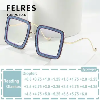 Модные Брендовые Негабаритные Квадратные Очки для чтения, Женские очки с защитой от синего света, Очки по рецепту, Лупа, Очки для пресбиопии,
