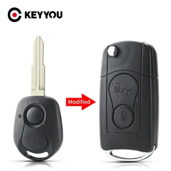 KEYYOU Пульт дистанционного управления Откидной чехол для ключей автомобиля Чехол-накладка Брелок для внедорожника Ssangyong Actyon 2 Кнопки