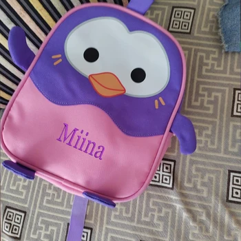 Милый детский рюкзак с пингвинами, персонализированное имя, школьная сумка для мальчиков и девочек, школьная сумка для детей 2-6 лет, рюкзак для перекусов для путешествий