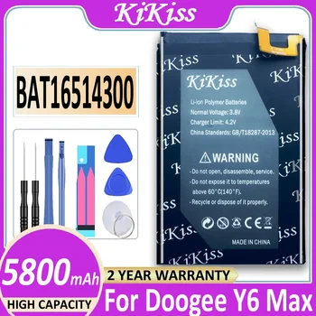 KiKiss Аккумулятор Для Doogee Y6 Max BAT16514300 Замена Батареи Запчасти Для Смартфонов Bateria Batterie Baterij + Бесплатно