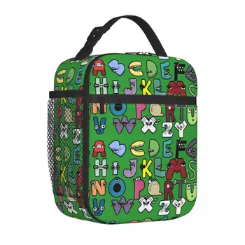 Костюм для мальчиков с алфавитом, изолированная сумка для ланча, сумка-холодильник, контейнер для ланча, подходящий для изучения 26 букв, сумка для ланча на пикник