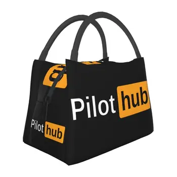 Изолированная сумка для ланча Pilot Hub для женщин, самолет, авиация, подарок авиатора, портативный кулер, термос для еды, ланч-бокс для работы и путешествий