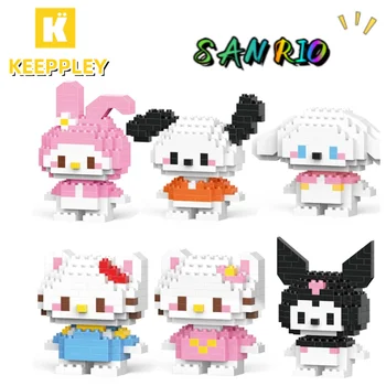 Sanrio Милые Мультяшные Строительные Блоки Hello Kitty Мини Игрушечный Персонаж Строительные Блоки Kuromi Toy Строительные Блоки В Сборе Игрушка Подарок