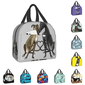 Изготовленная на Заказ Сумка Для Собак Greyhound Whippet Sighthound Для Женщин, Теплый Охладитель, Изолированные Ланч-Боксы для Детей, Школьников