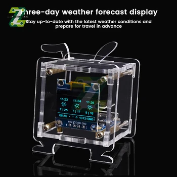 ESP8266 0,96-дюймовый OLED-дисплей Модуль DIY ЖК-экран WiFi Модуль часов Интерфейс IIC I2C ESP12F с прогнозом погоды