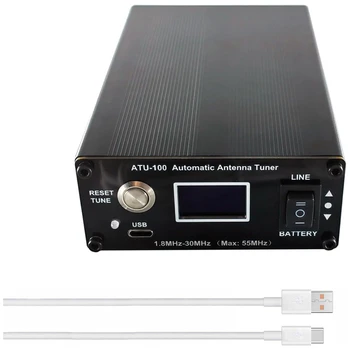 Антенный тюнер ATU-100 для радиолюбителей 1,8-55 МГц Автоматический антенный тюнер N7DDC 100 Вт с открытым исходным кодом на коротких волнах с батареей Черного цвета