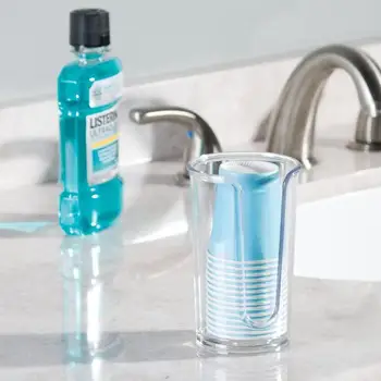 Диспенсер для стаканов в ванной, прочный прозрачный держатель для полоскания рта, Диспенсер для маленьких бумажных стаканчиков для туалетного столика, столика для макияжа