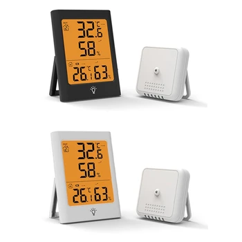 Электронный термометр с цифровым дисплеем, измеритель температуры и влажности в помещении и на улице, Погодные часы