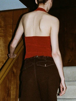 Женщины сексуальный 3D цветочный укороченный топ без рукавов с глубоким V-образным вырезом открытой передней рубашке Backeless выходить жилет топ