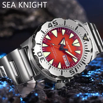 Sea knight Monster Dive Watch Часы 200-метровые водонепроницаемые сапфировые люминесцентные часы C3 Мужские автоматические механические наручные часы NH36