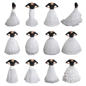 Нижняя юбка длиной до пола для женщин, свадебное платье, Винтажное бальное платье, Белые слипы, юбка-обруч, несколько стилей, Винтажная вечеринка