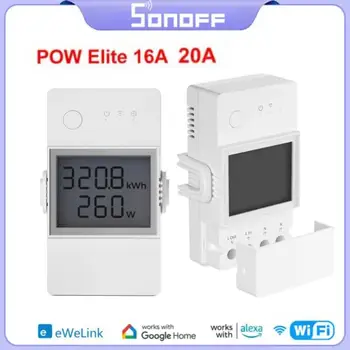 SONOFF POW Elite Smart Power Meter Switch 16A /20A Wifi Умный Домашний переключатель ЖК-экран Работает с приложением Alexa Google Home eWeLink