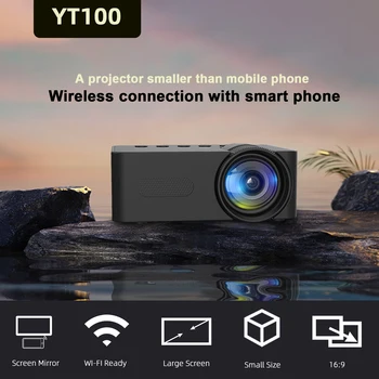 Беспроводной проектор для мобильного телефона YT100, мини-видеопроектор Full HD, портативный проектор для улицы и помещения
