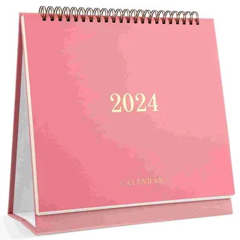 Настольный календарь, ежемесячный планировщик, Календарь с напоминанием о праздниках, Настольный календарь Январь 2024-июнь 2025 (розовый)