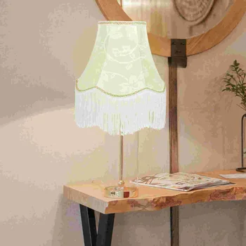 Винтажный абажур Викторианский абажур с кисточками Европейский тканевый абажур с цветочным рисунком Настольная лампа E27