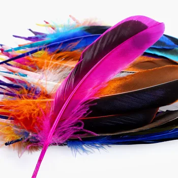 Оптовая продажа Цветных утиных перьев для рукоделия, ювелирных изделий из натурального фазана, свадебных аксессуаров ручной работы, искусственных украшений
