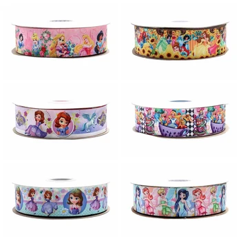 (50 ярдов) Оптовая продажа ленты принцессы из мультфильма Диснея для бантов для волос, поделок, швейных принадлежностей, подарочной упаковки