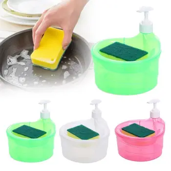 Автоматический дозатор жидкости для мытья посуды, Переносная насадка для мыла, Пресс для моющих средств для кухни, Губка для мыла, Кухонные инструменты