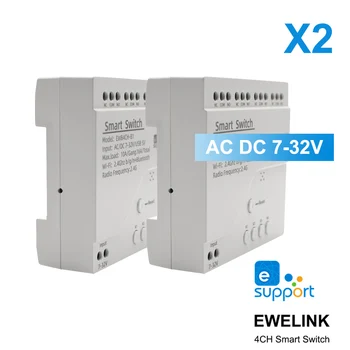 2X4CH ewelink smart switch Alice модуль управления умным динамиком беспроводной WiFi глобальный контроль 7-32 В 85-250 В 10A беспроводной переключатель