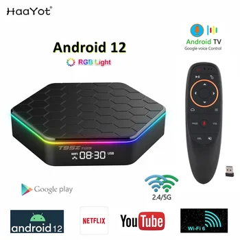 HaaYot Android 12 TV Box Wifi6 1080P H.265 4K 60fps 4G 32G 64GB Smart 6k телеприставка 3D медиаплеер