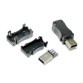 10 комплектов Штекерного разъема Mini USB (3 В 1) Штекерный Разъем Mini USB 2.0 5PIN С Пластиковой Крышкой Для различных поделок