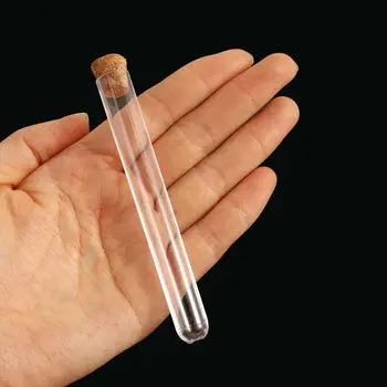 20шт 12x100 мм Прозрачные лабораторные пластиковые пробирки с пробками-колпачками Школьные лабораторные принадлежности, тюбик для свадебного подарка