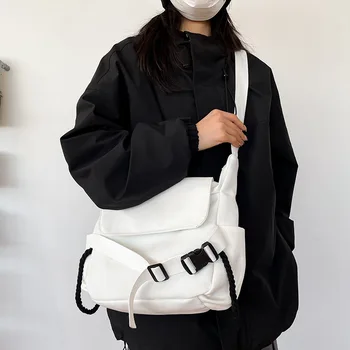 Японские сумки через плечо в стиле харадзюку, женская и мужская повседневная холщовая сумка, студенческие школьные сумки, сумка-мессенджер большой емкости, женская сумка через плечо