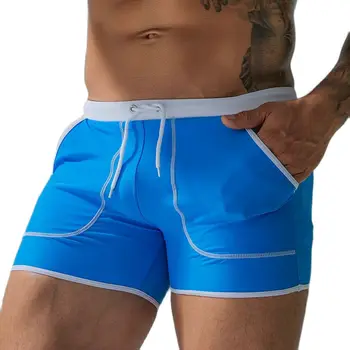 Брендовые мужские купальники-плавки на открытом воздухе, сексуальный летний эластичный спортивный костюм для серфинга, шорты для плавания, мужской купальник, плавательные штаны
