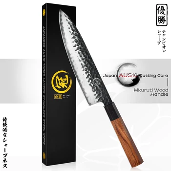 Grandsharp Профессиональный нож шеф-повара ручной работы, 2 слоя, японский мясницкий нож из нержавеющей стали AUS10, кухонные принадлежности, инструменты для приготовления пищи