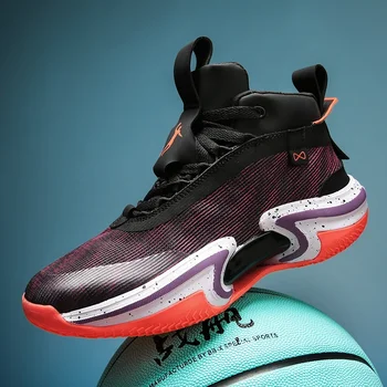 Популярная мужская баскетбольная обувь Противоскользящие кроссовки для спортзала Мужская баскетбольная тренировочная обувь с высоким берцем Big Boy Брендовая уличная спортивная обувь