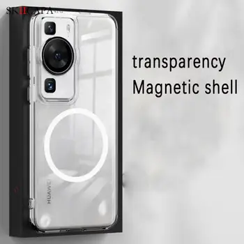 Для Huawei P60 P50 P30 P40 Pro Plus Магнитный Чехол Magsafe Прозрачный Для Huawei Mate 50 40 30 Прозрачный Противоударный Мягкий Чехол