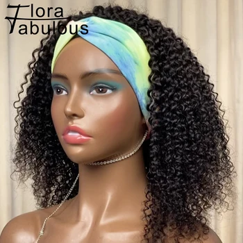 Бесклеевые кудрявые парики с оголовьем 180% плотности Бразильских человеческих волос Remy, Афро-кудрявые парики из человеческих волос с оголовьем для женщин