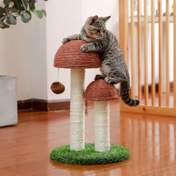 Бесплатная доставка Гриб Маленькое кошачье дерево с когтеточками Кошачья башня Кошачий скребок Кошачьи Аксессуары Мебель Игрушки для кошек
