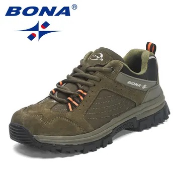 Новые дизайнеры BONA Износостойкость и устойчивость к скольжению Походная обувь Треккинговые кроссовки Мужская обувь для треккинга при ходьбе трусцой