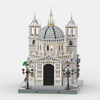 MOC Средневековая церковь MOC-79460 Санта-Мария-Делла-Салюте, Венеция, Городская архитектура, Коллекция модульных зданий, Кирпич, подарок для детей
