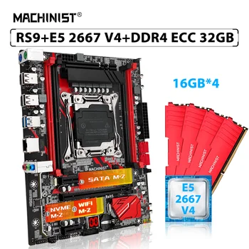 MACHINIST X99 RS9 Комплект материнской платы LGA 2011-3 Комплект процессора Xeon E5 2667 V4 CPU DDR4 64GB = 4pcs * 16GB ECC RAM Memory SATA M.2 NVME