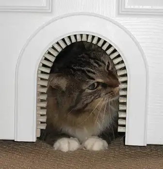 Классическая модель Cat Door - Оригинальная внутренняя кошачья дверца, легко устанавливается, съемная щетка для ухода за шерстью … Теперь … Две модели