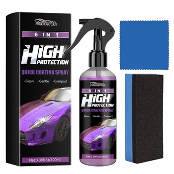 Керамическое покрытие для автомобилей Стойкий Автовоск для полировки Spray6 В 1 Покрытие для защиты автомобиля 100 мл для очистки покрытия для защиты автомобиля