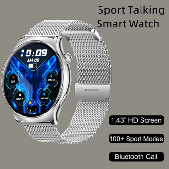 Смарт-часы 1,43 дюйма Bluetooth 5,2 100 + Спортивные Пульсометр Артериального Давления Кислородный Монитор для RedMi 10X 4G RedMi 9T Note 9 Moto G3