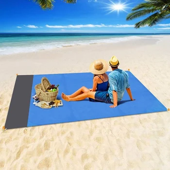 водонепроницаемое Карманное Пляжное одеяло размером 2x2,1 м, Складной Коврик для кемпинга, Матрас, Портативный Легкий коврик, Коврик для пикника на открытом воздухе, Песчаный пляж