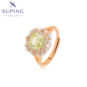 Ювелирные изделия Xuping В элегантном модном стиле с квадратным камнем Золотого цвета Кольцо для женщин Подарок Леди A00918376